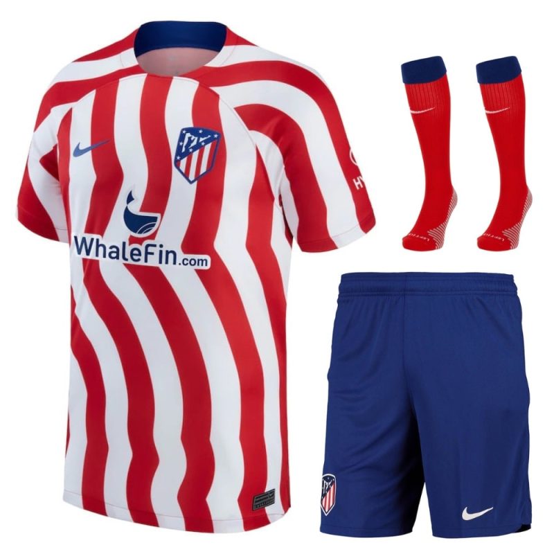 Atletico Madrid Home Kids Kit Shirt 2022 2023 (1)