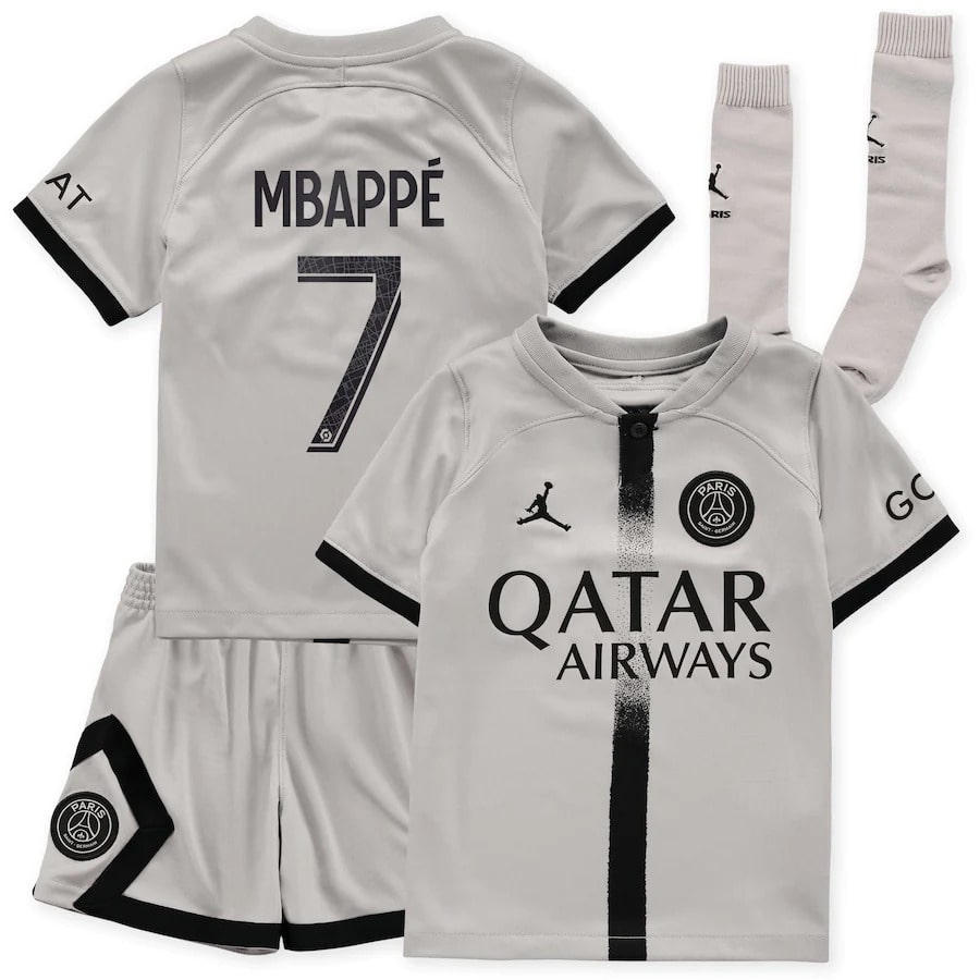 perder Instruir el último PSG Jordan Away Mbappe Kids Jersey 2022 2023 | Foot Dealer