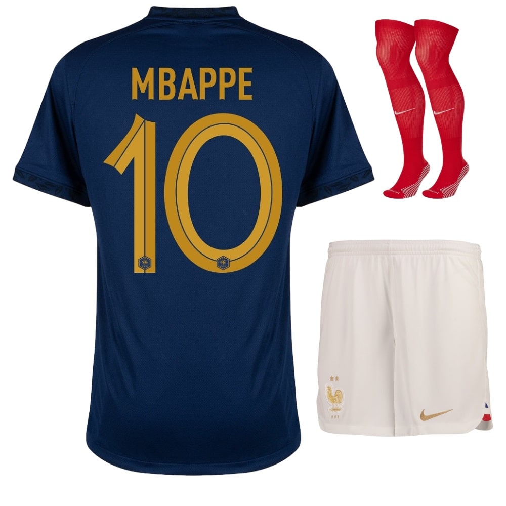 Maillot Mbappé ENFANT/JUNIOR Equipe de France Extérieur Coupe Du Monde 2022