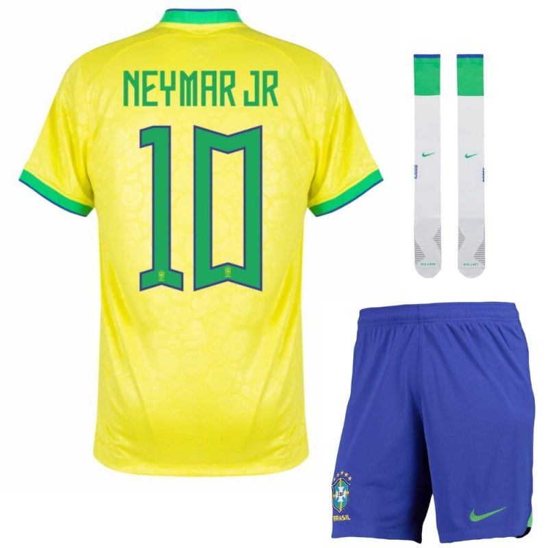 NEYMAR JR 2022 WORLD CUP BRAZIL HOME KIDS JERSEY