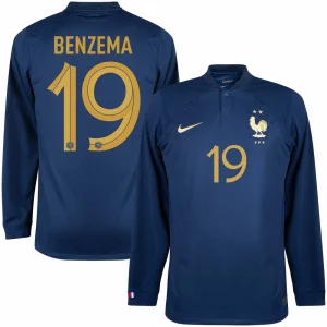 CAMISETA FRANCIA 2022ª EQUIPACIÓN COPA DEL MUNDO 1 BENZEMA ML (XNUMX)