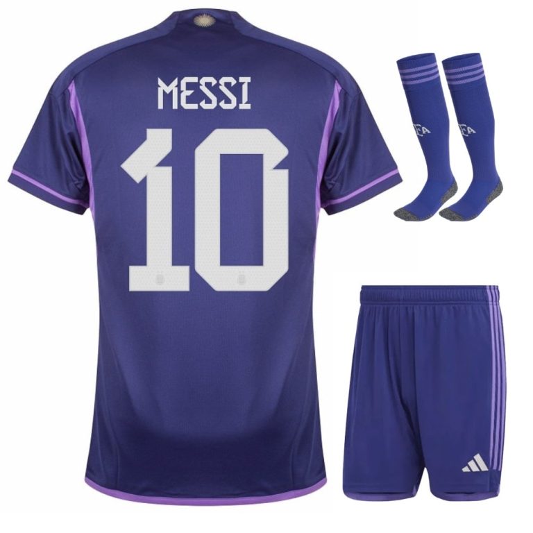 Argentina Lionel Messi 2022 World Cup Champions Away Jersey 3 star- Purple