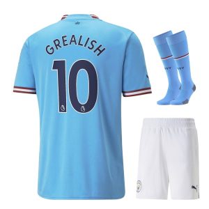 Maillot Kit Enfant Manchester City Domicile 2022 2023 Grealish (1)