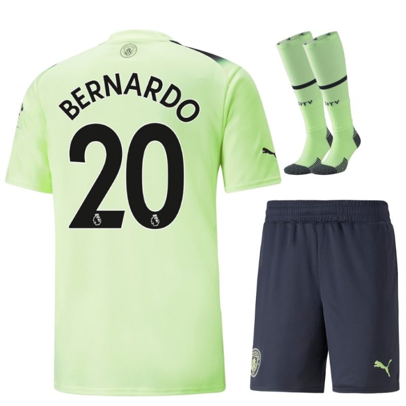 Manchester City Third Child Kit Shirt 2022 2023 Bernardo (1)