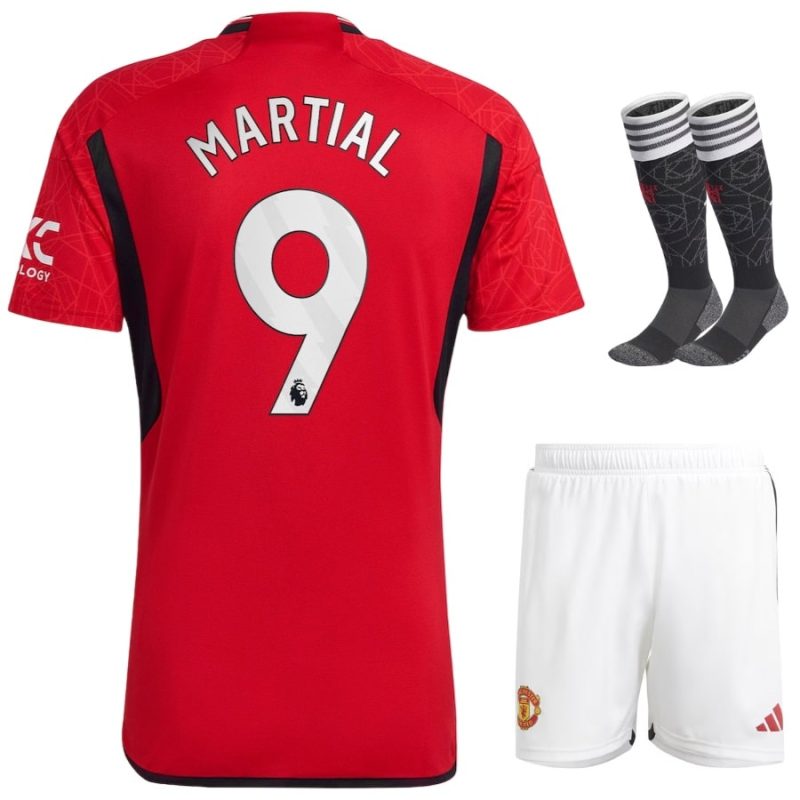 Manchester United Home Child Kit Shirt 2023 2024 Martial (1)