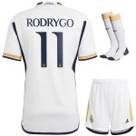 Real Madrid Home Child Kit Shirt 2023 2024 Rodrygo (1)