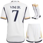Real Madrid Home Child Kit Shirt 2023 2024 Vini Jr (1)