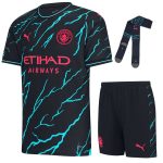 Manchester City Third Child Kit Shirt 2023 2024 (1)