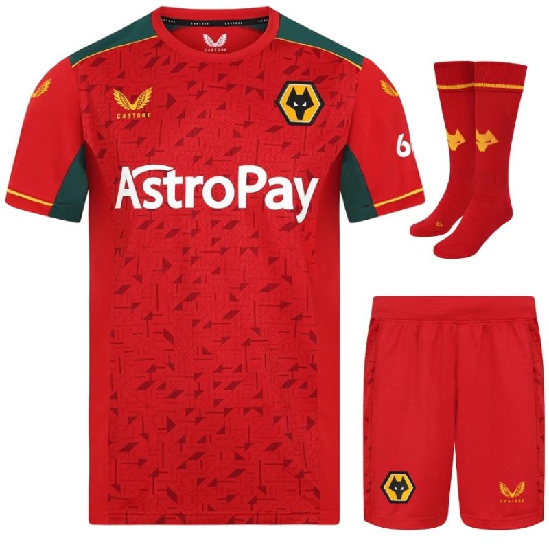 Wolverhampton 2023 2024 Away Kids Kit Jersey (1)