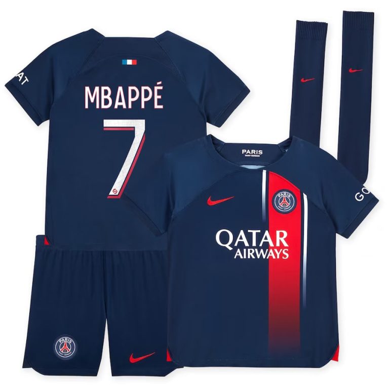 Maillot Kit Mbappé 7 PSG 2023/2024 Domicile Enfant