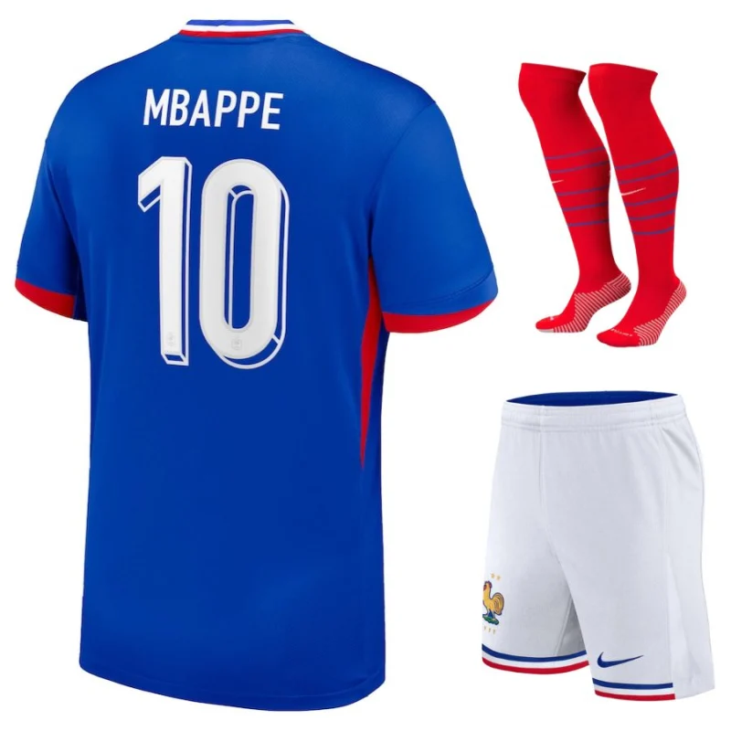 France Team 2024 2025 Mbappe Kids Kit Jersey