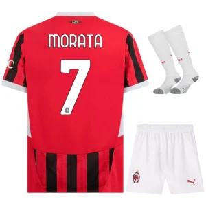 Maglia Home Bambino AC Milan 2024 2025 Morata Bianca