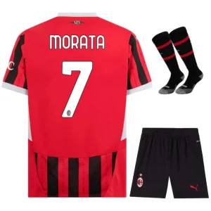 Maglia Home Bambino AC Milan 2024 2025 Morata Nera