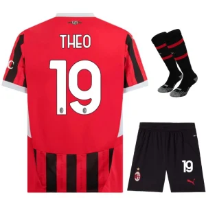 Maglia Home Bambino AC Milan 2024 2025 Theo Nera