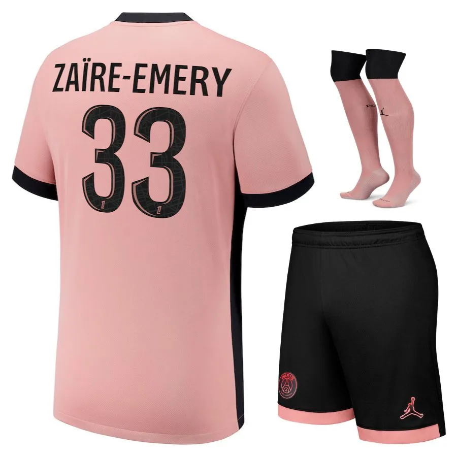 PSG Third 2024 2025 Zaire Emery Kids Kit Jersey