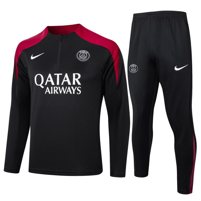 Survetement PSG Training 2024 2025 Noir Rouge