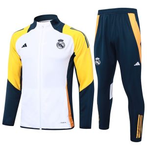 Survetement Real Madrid Veste 2024 2025 Blanc Jaune