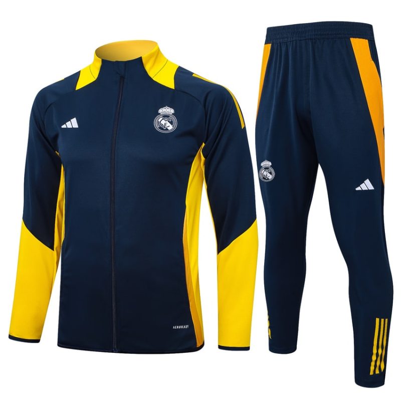 Survetement Real Madrid Veste 2024 2025 Bleu Jaune