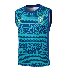 Tank Top Kurz Brasilien 2024 2025 Blaues Muster