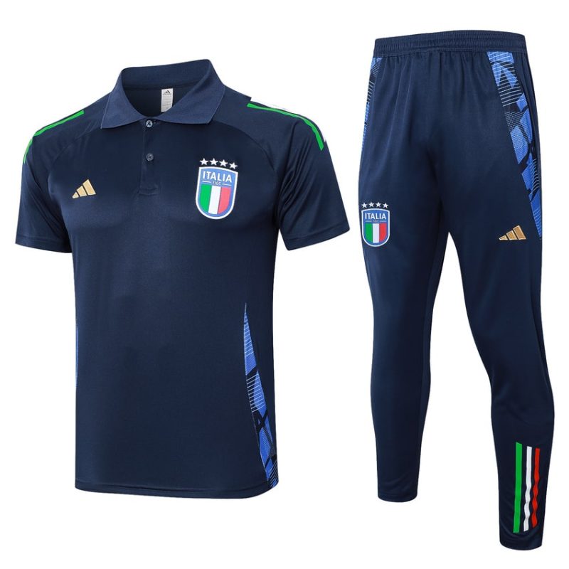 Survetement Italie Polo 2024 2025 Bleu Foncé