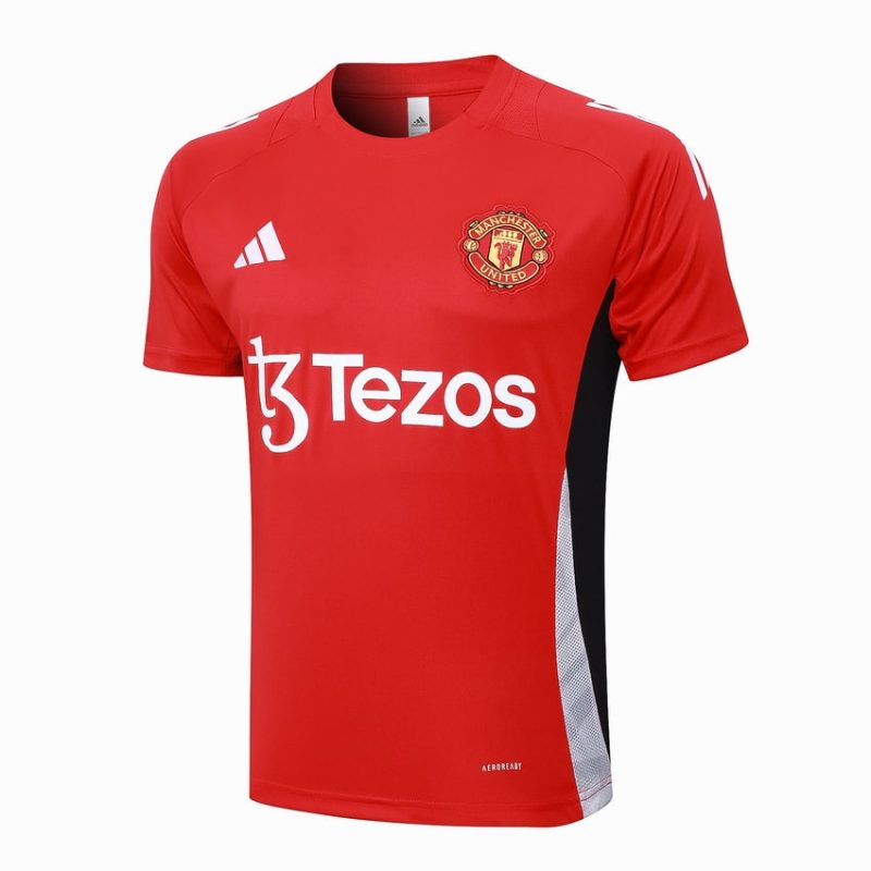 Survetement Manchester United Polo 2024 2025 Rouge Clair 2 Survetement Manchester United Polo 2024 2025 Rouge Clair
