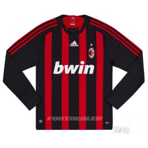 Maillot Milan AC Domicile 2008 2009 Manches Longues