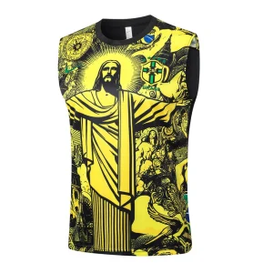 Brasilien 2024 2025 Gelbes Muster Kurzes Tanktop