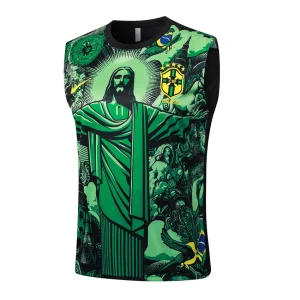 Brasilien 2024 2025 Grünes Muster Kurzes Tanktop