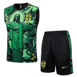 Brasilien 2024 2025 Grünes Muster Kurzes Tanktop