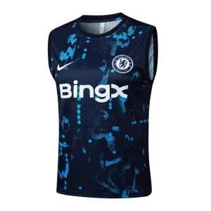 Camiseta corta sin mangas con estampado azul Chelsea 2024 2025
