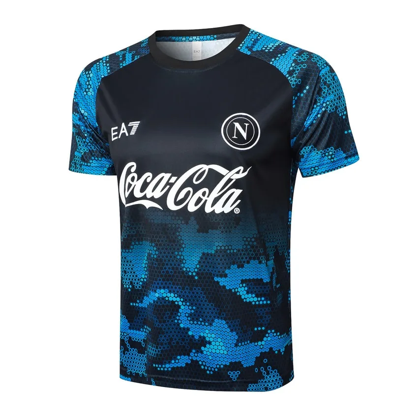 Ensemble Maillot Short Naples 2024 2025 Bleu Noir