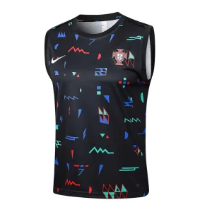 Portugal 2024 2025 Black Pattern Short Tank Top