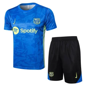 Ensemble Maillot Short Barca 2024 2025 Bleu Clair