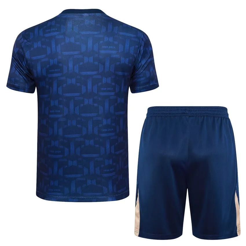 Ensemble Maillot Short Barca 2024 2025 Bleu Foncé