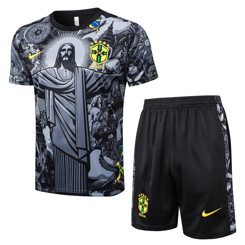 Maillot De Football Brésil Personnalisable - Ensemble T-shirt, Short, Chaussettes - Pour Homme/garçon