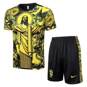 Brasilien 2024 2025 Trikot- und Shorts-Set mit gelbem Muster