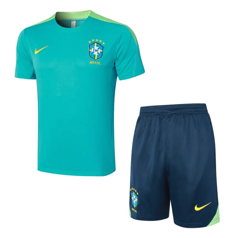Ensemble Maillot Short Bresil 2024 2025 Vert Clair