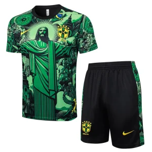 Brasilien 2024 2025 Trikot- und Shorts-Set mit grünem Muster