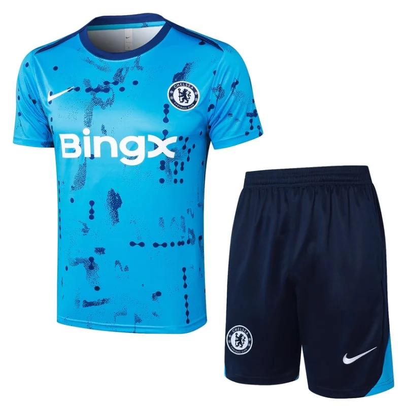 Ensemble Maillot Short Chelsea 2024 2025 Bleu Ciel