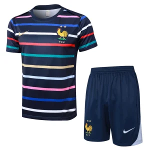 Pab Koomtes Fabkis 2024 2025 Blue Patterned Jersey Shorts Set