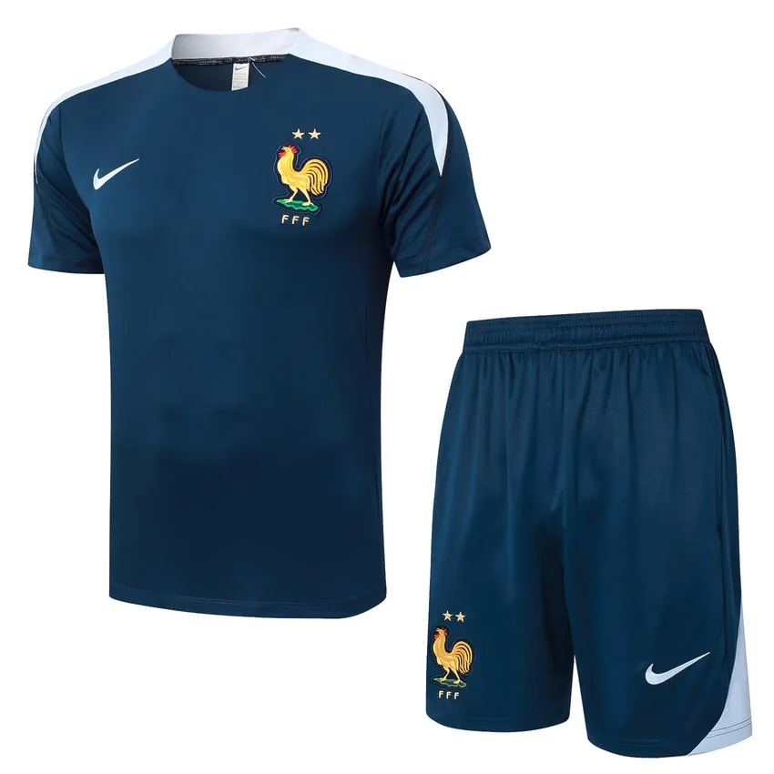 France Team 2024 2025 Blue Jersey Shorts Set