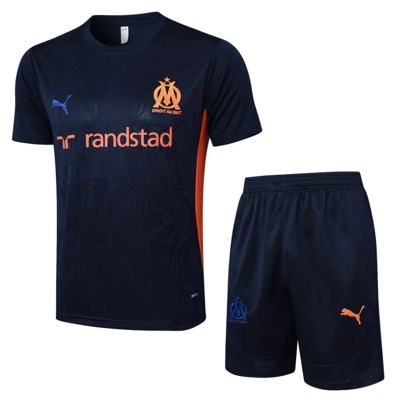 Ensemble Maillot Short OM 2024 2025 Bleu Foncé