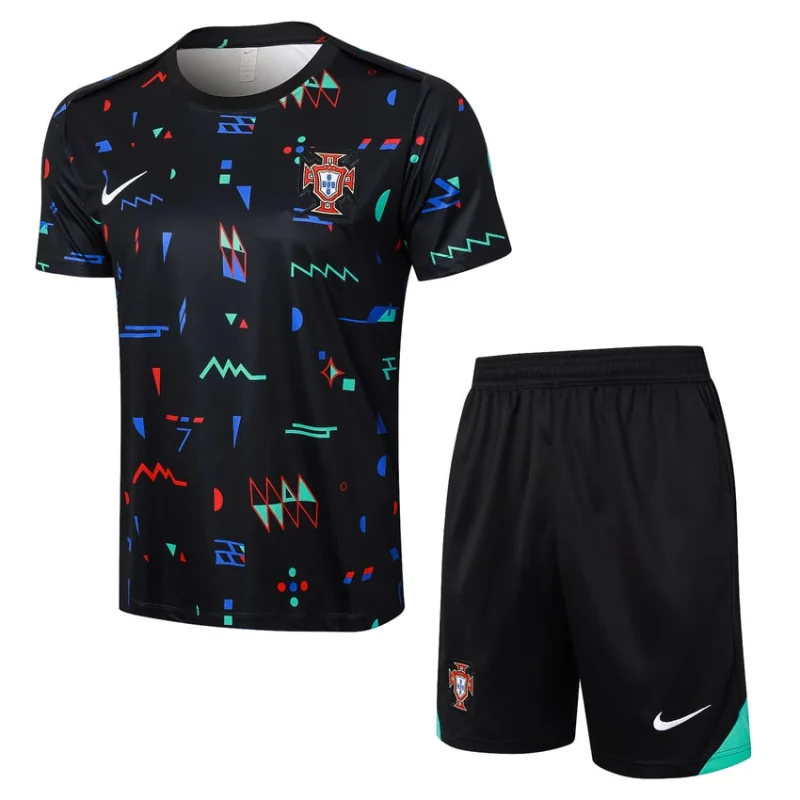 Ensemble Maillot Short Portugal 2024 2025 Noir Motif Ensemble Maillot Short Portugal 2024 2025 Noir Motif