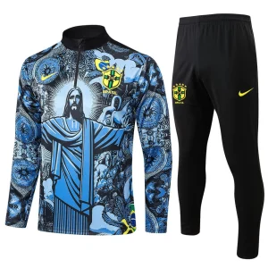 Brasilien Trainingsanzug 2024 2025 Blau Schwarz