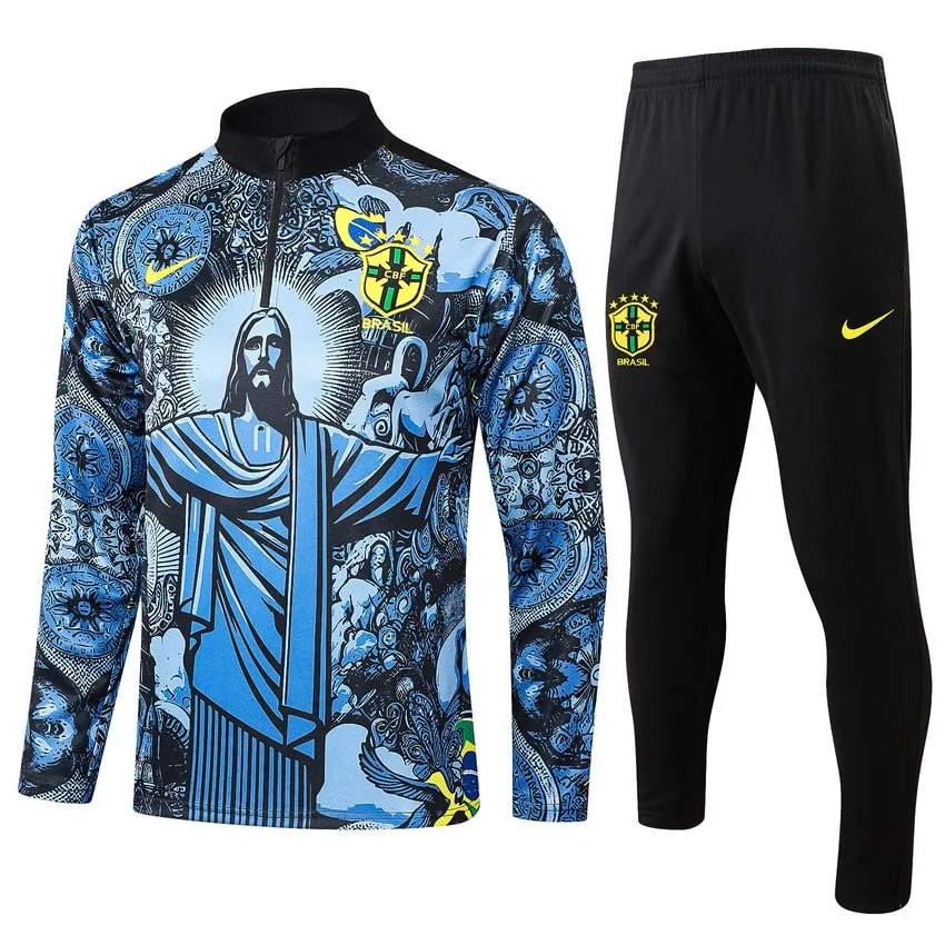 Survetement Bresil Training 2024 2025 Bleu Noir