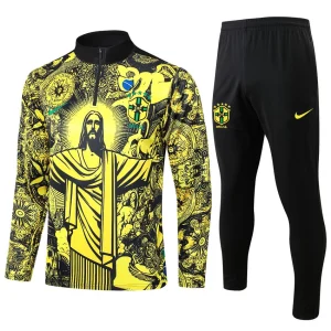 Survetement Bresil Training 2024 2025 Jaune Motif