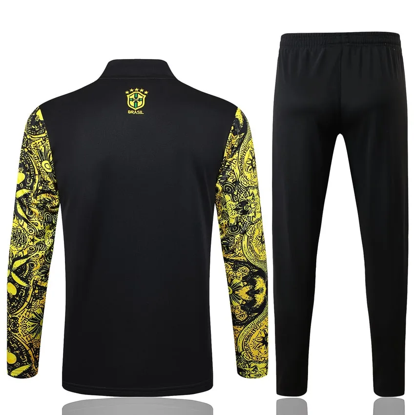 Survetement Bresil Training 2024 2025 Jaune Motif