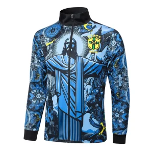 Brasilien Trainingsanzugjacke 2024 2025 Blaues Muster