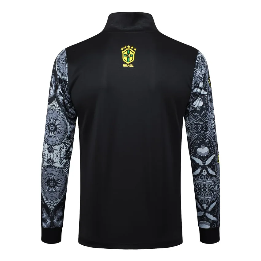 Survetement Bresil Veste 2024 2025 Gris Motif