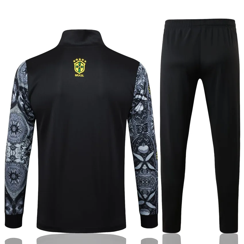 Survetement Bresil Veste 2024 2025 Gris Motif